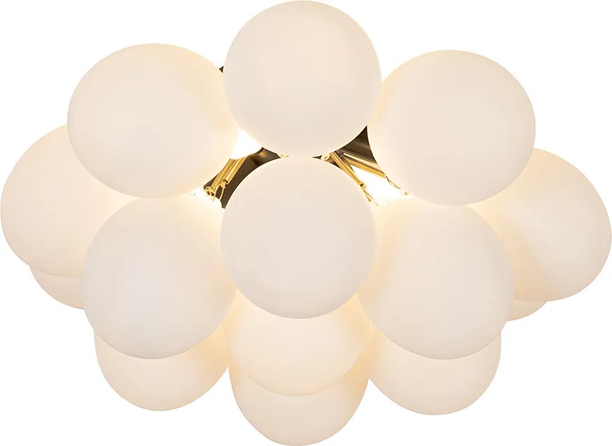 Inteligentné stropné svietidlo čierne s opálovým sklom, 4 svetlá vrátane 4 WiFi G9 - Uvas