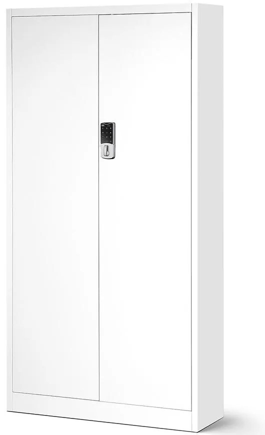 Kancelárska skriňa Daniel + elektrický zámok kovová biela