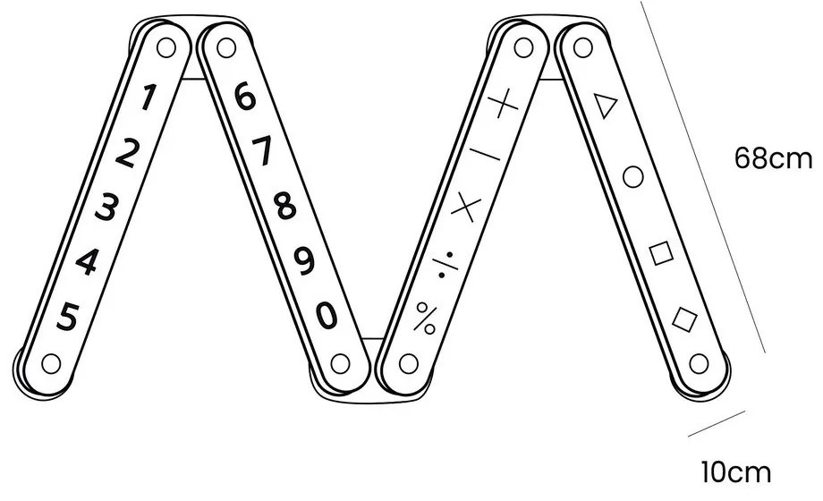 Sivá senzorická dráha z borovicového dreva 10x408x5 cm Montessori – Meowbaby