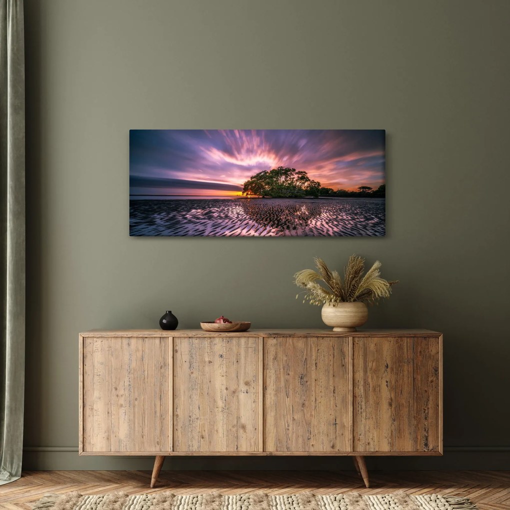 Obraz stromu na pláži (120x50 cm)
