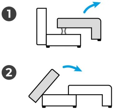 Trojmiestna rozkladacia sedačka FORESTA popolová / biela