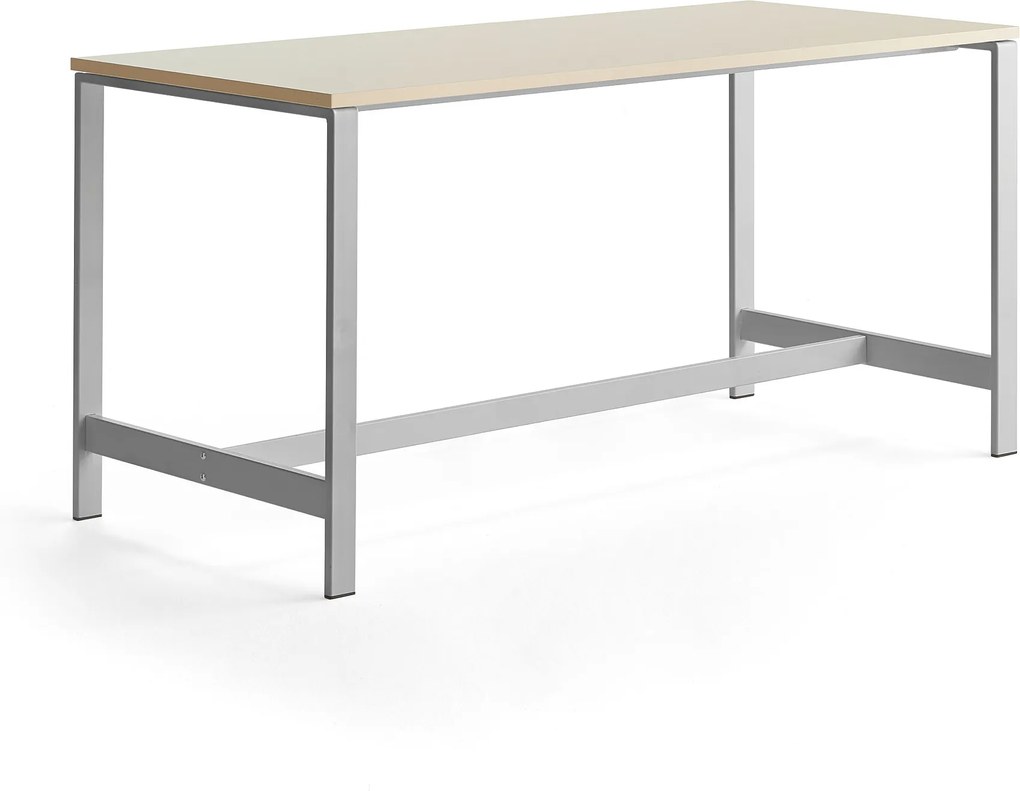 Stôl Various, 1800x800x900 mm, strieborná, breza