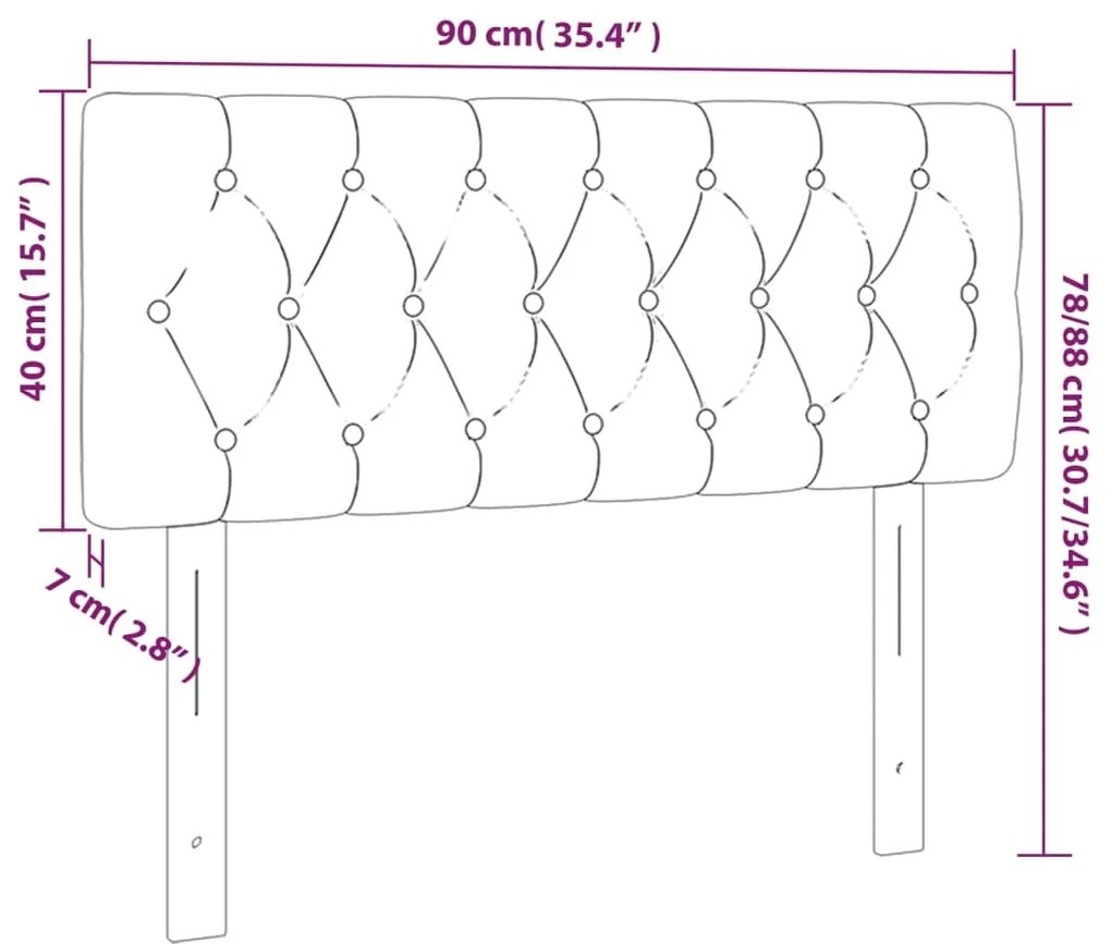 Čelo k boxpringovej posteli 90 cm tmavosivé