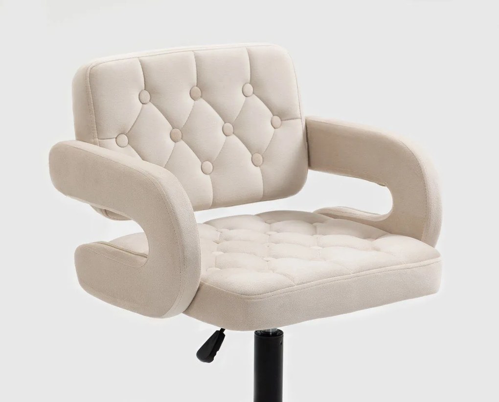 LuxuryForm DESIGN Kreslo ADRIA VELUR na striebornom tanieri - krémové