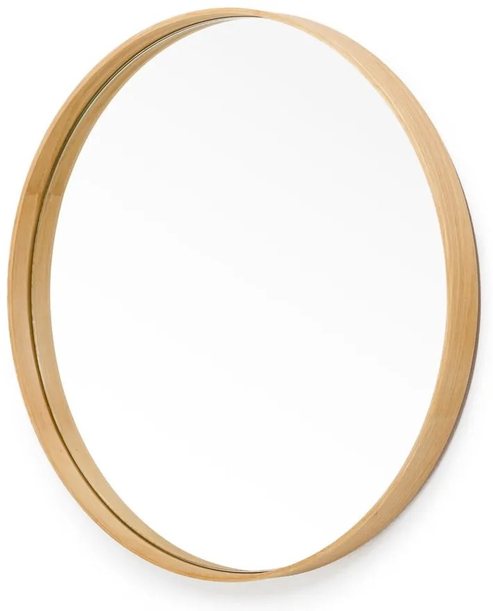 Nástenné zrkadlo s rámom z dubového dreva Wireworks Glance, ø 45 cm