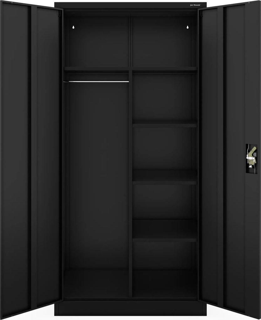 Hospodárska skriňa uzamykateľná čierna DAWID D600 900 x 1850 x 600 mm