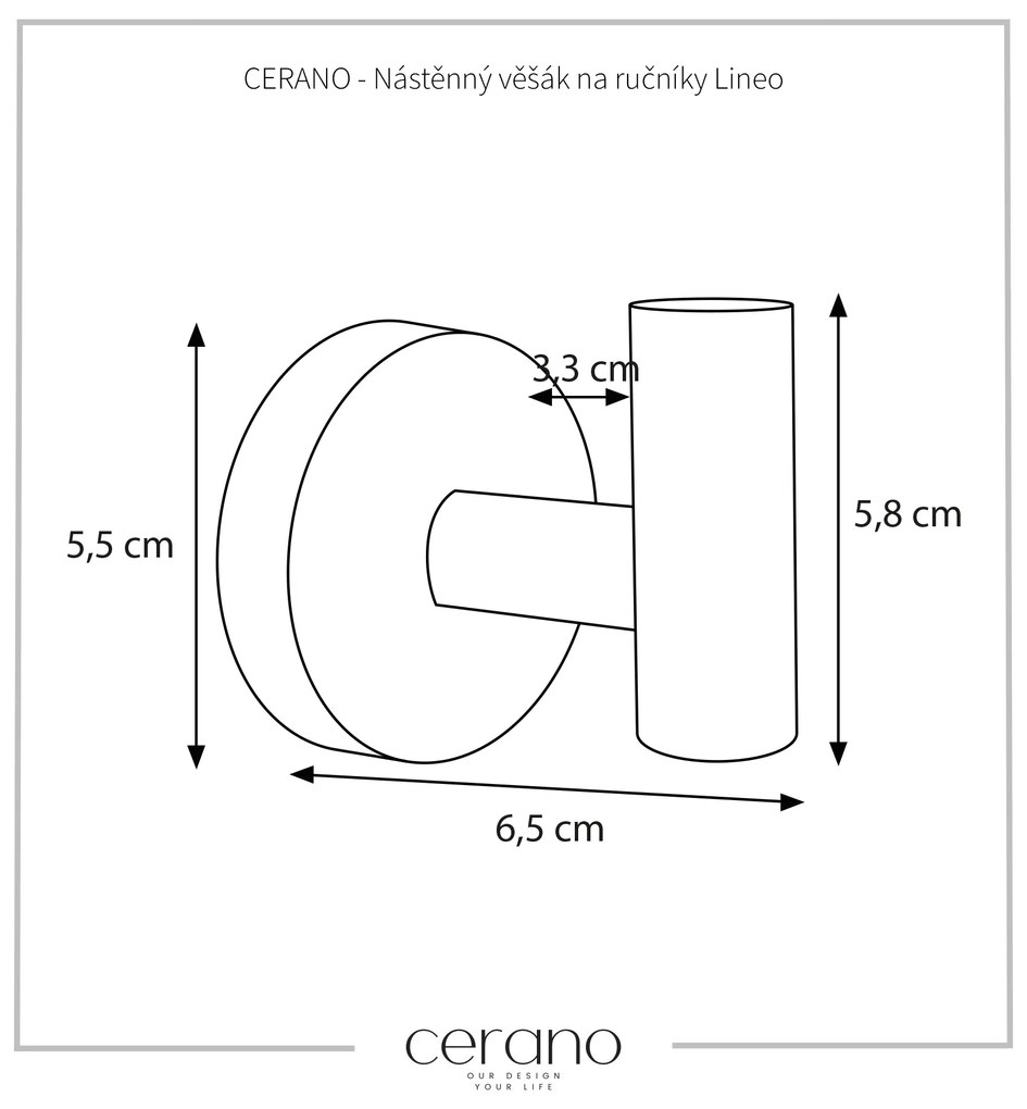CERANO - Nástenný vešiak na uteráky Lineo - chróm, CER-CER-479407