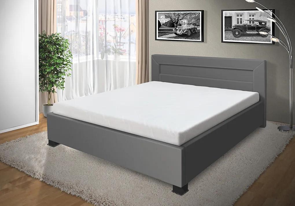 Luxusná posteľ Mia 120x200 cm Farba: eko sivá, úložný priestor: ano