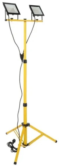 LED Reflektor so stojanom TIGRA 2xLED/50W/230V 4000K IP54 čierna/žltá