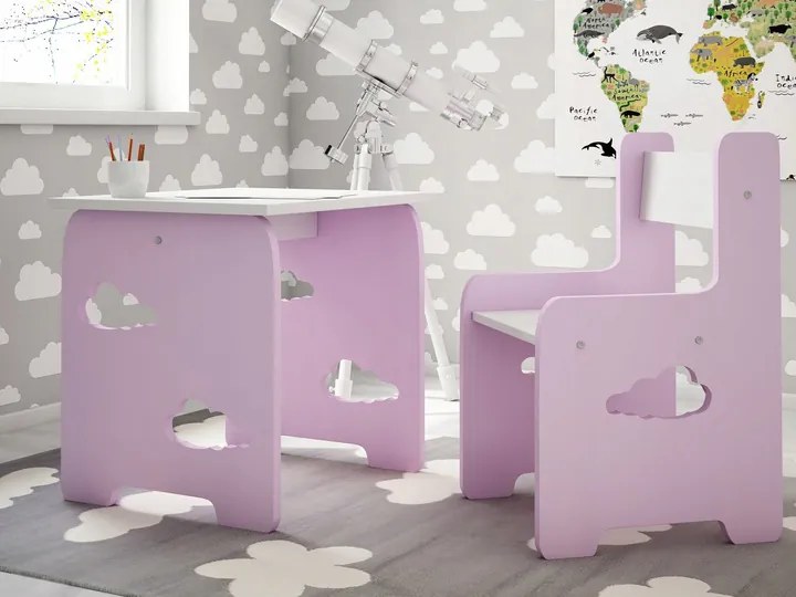WoodStar Detský stolík a stolička s obláčikom Farba: mätová