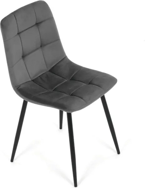 Jedálenská stolička zamatová, sivá CT-V5081 GREY4