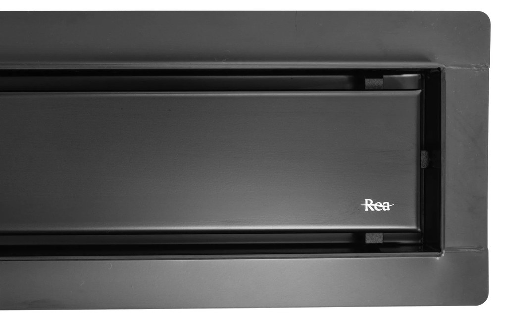 Rea Neox Black Matt, lineárny odtokový žľab 90cm, vzor 2v1, čierna matná, REA-G6603