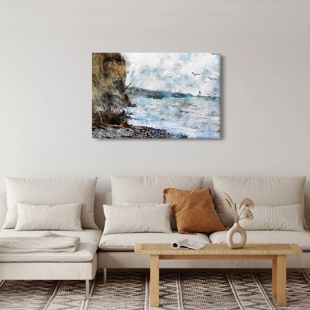 Obraz - Útes, akvarel (90x60 cm)