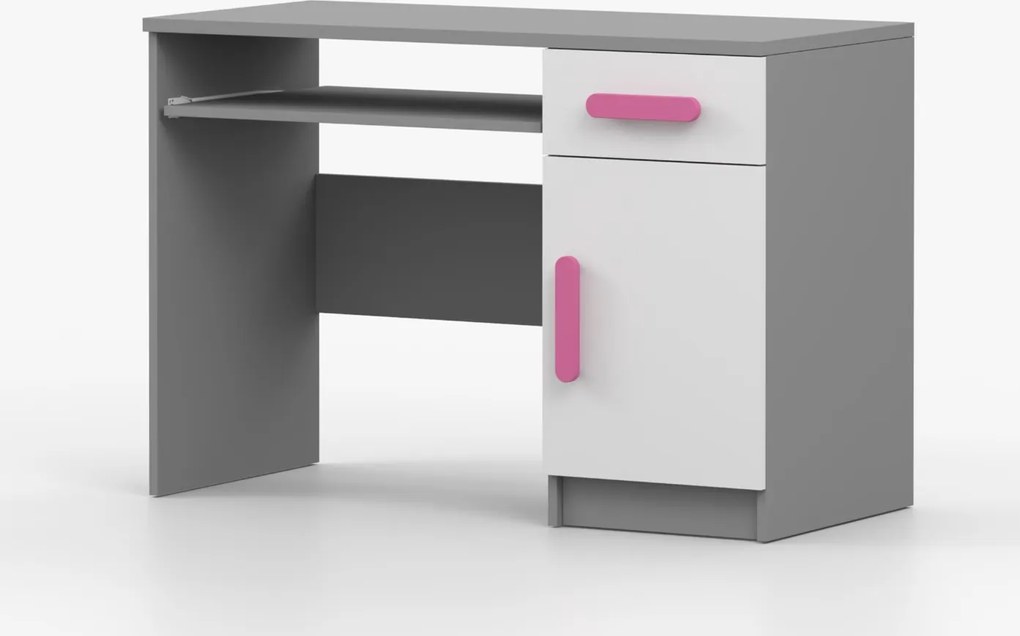 Písací stôl SCOUT - šedý/biely (viac variant)