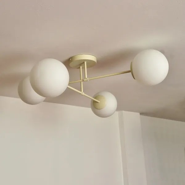 Prisadené svietidlo MOON 4xE27/15W/230V krémové