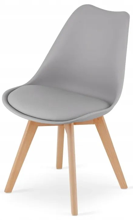 Jedálenská zostava TODI 80cm okrúhly stolový set biely+ 4 stoličky MARK sivé