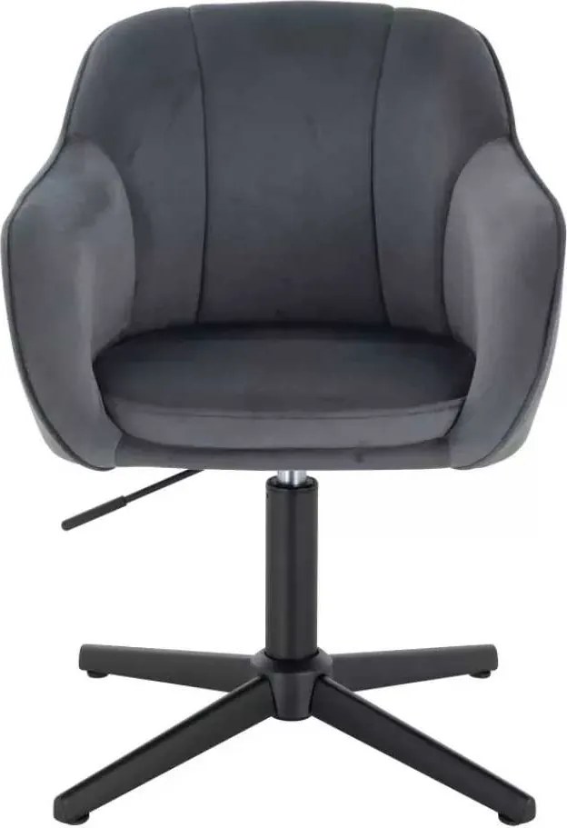 LuxuryForm DESIGN Stolička AVOLA VELUR na čiernom kríži - tmavo šedá