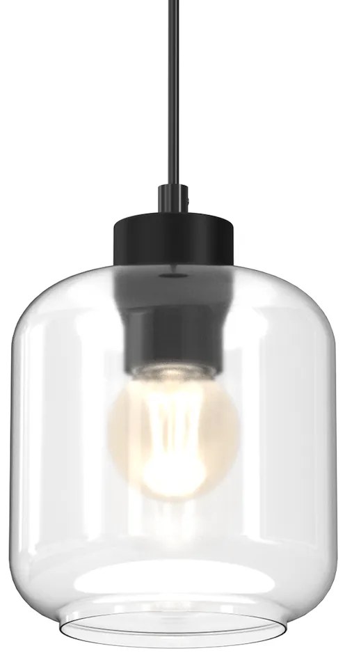 Závesné svietidlo Sombra, 1x transaprentné sklenené tienidlo, b