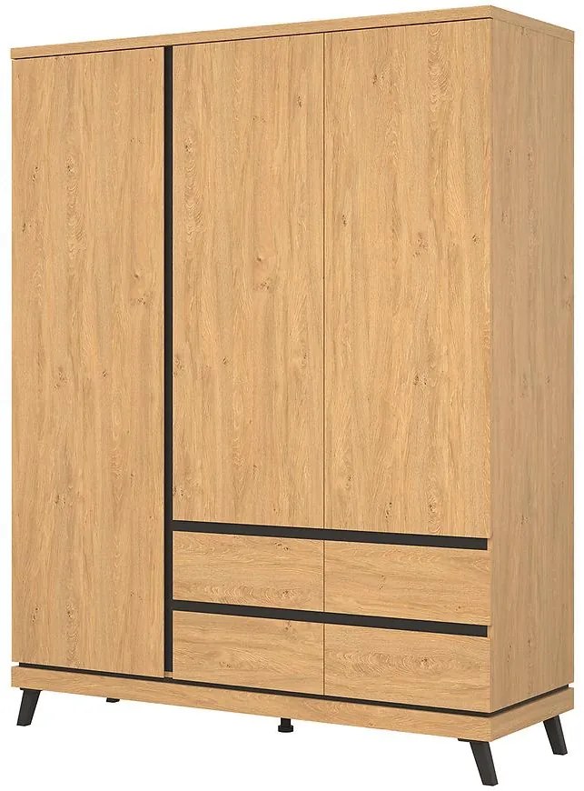 Skriňa Ate At13 Dub/Čierna