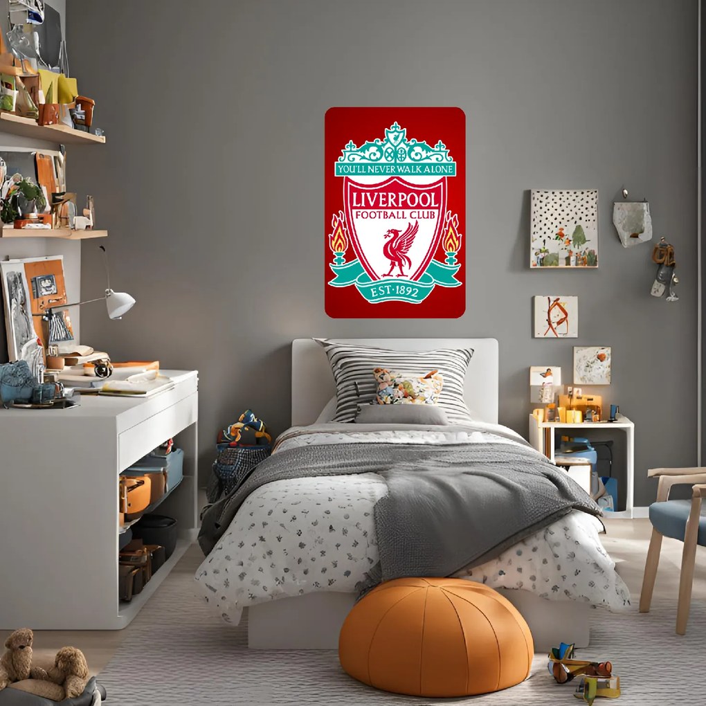 Textilná nálepka na stenu "FC Liverpool"