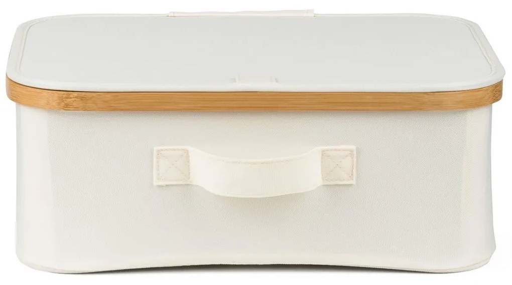 Úložný box G21 40 x 30 x 15 cm, bambusový s vekom, béžový