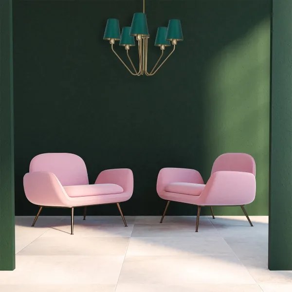 Luster na tyči VICTORIA 5xE27/60W/230V zelená