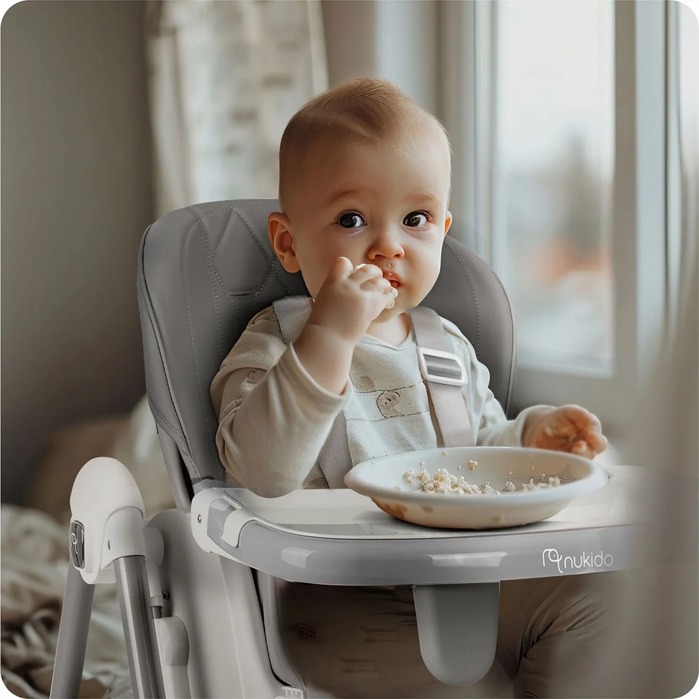 Detská stolička 3v1 Nukido Elite - sivá