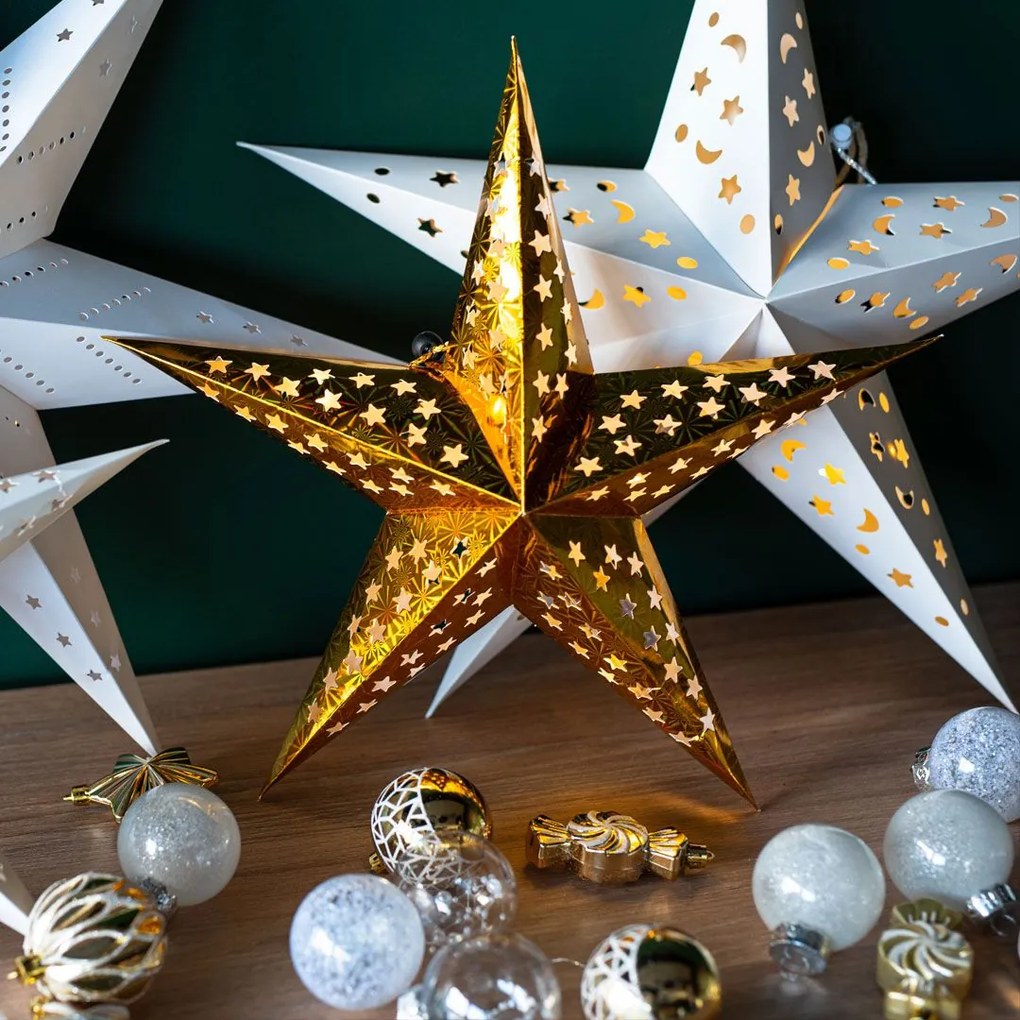 Tutumi Tutumi, LED podsvietená papierová hviezda 60cm SY-001, biela, CHR-05001