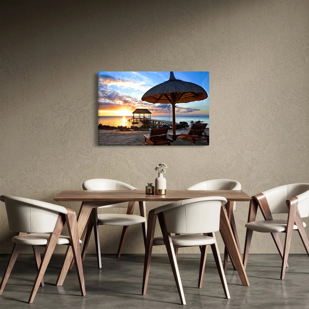 Obraz - Západ slnka na Mauríciu (90x60 cm)