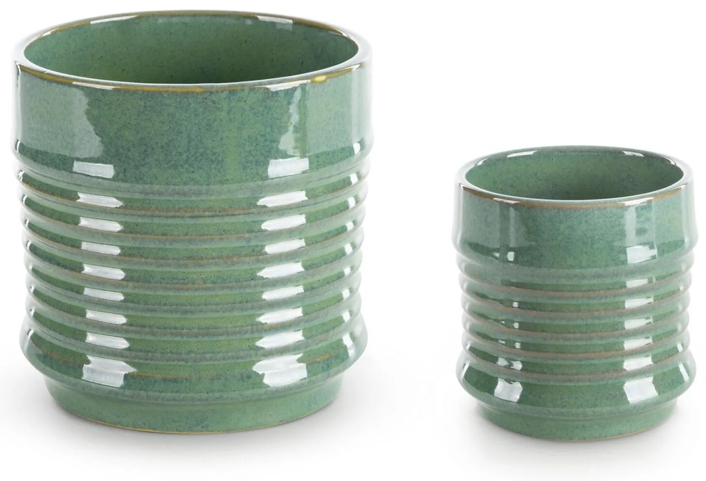 KERAMICKÝ KVETINÁČ (FI) 17X17 CM ZELENÁ