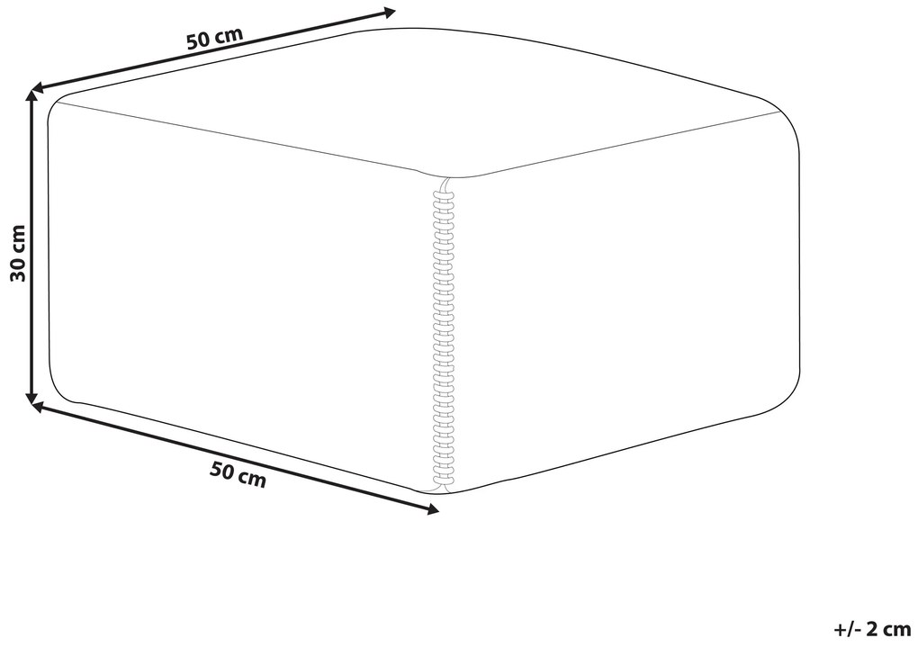 Jutový puf 50 x 50 x 30 cm viacfarebný DEEPOR Beliani