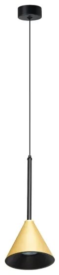 Luster na lanku CONE 1xGU10/10W/230V zlatá/čierna