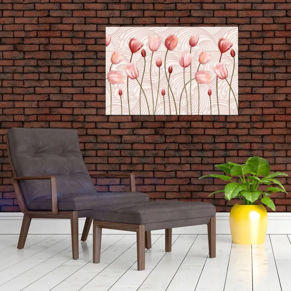 Obraz - Ružové tulipány (90x60 cm)