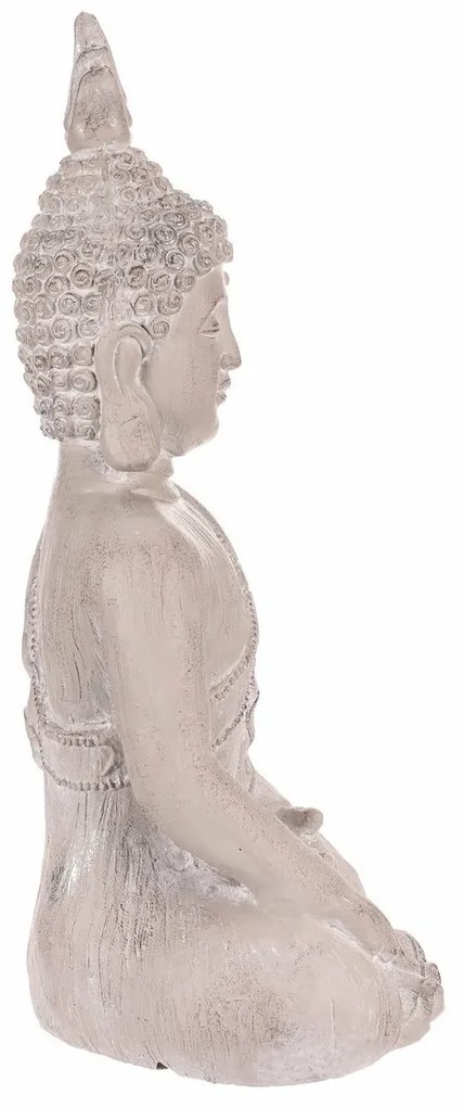 Dekorácia soška Budha sediaci, sivá, polyresin, 30 x 22 x 54 cm