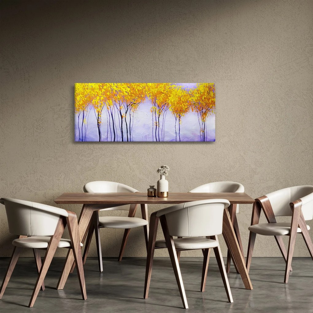 Obraz žltých stromov (120x50 cm)