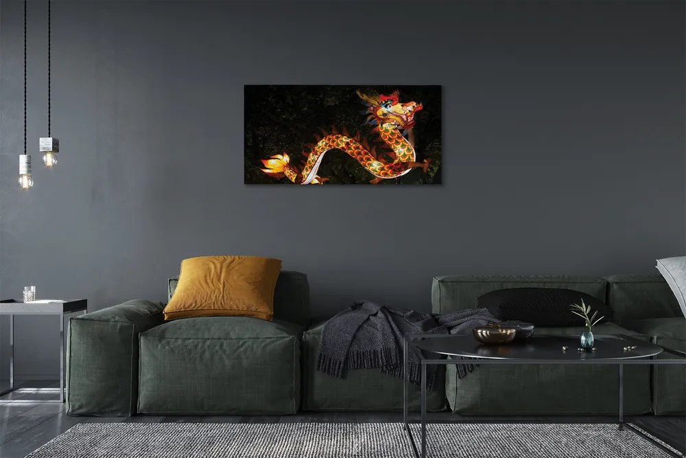 Obraz canvas Japonský drak osvetlené 100x50 cm