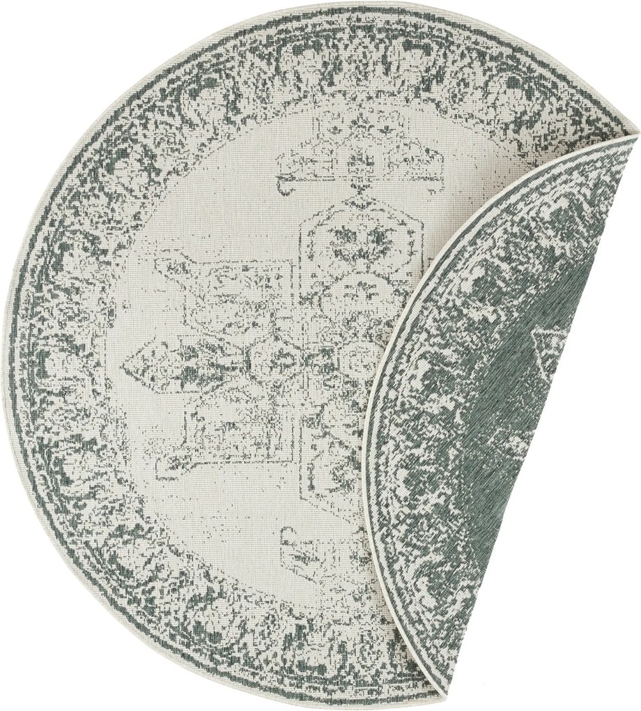 Bougari - Hanse Home koberce Kusový koberec Twin Supreme 104139 Green/Cream kruh - 140x140 (průměr) kruh cm