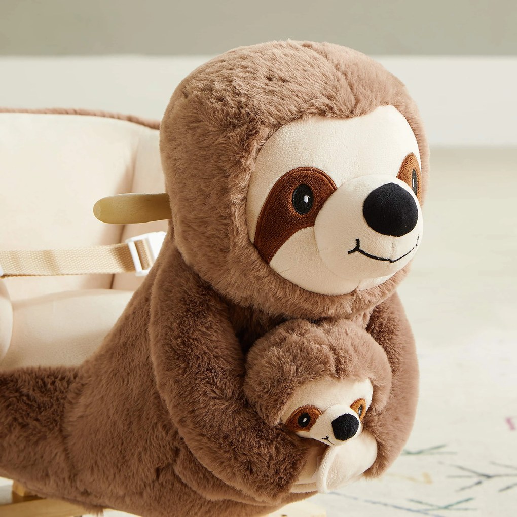 Spielwerk Hojdací leňochod s bezpečnostným pásom, hnedá