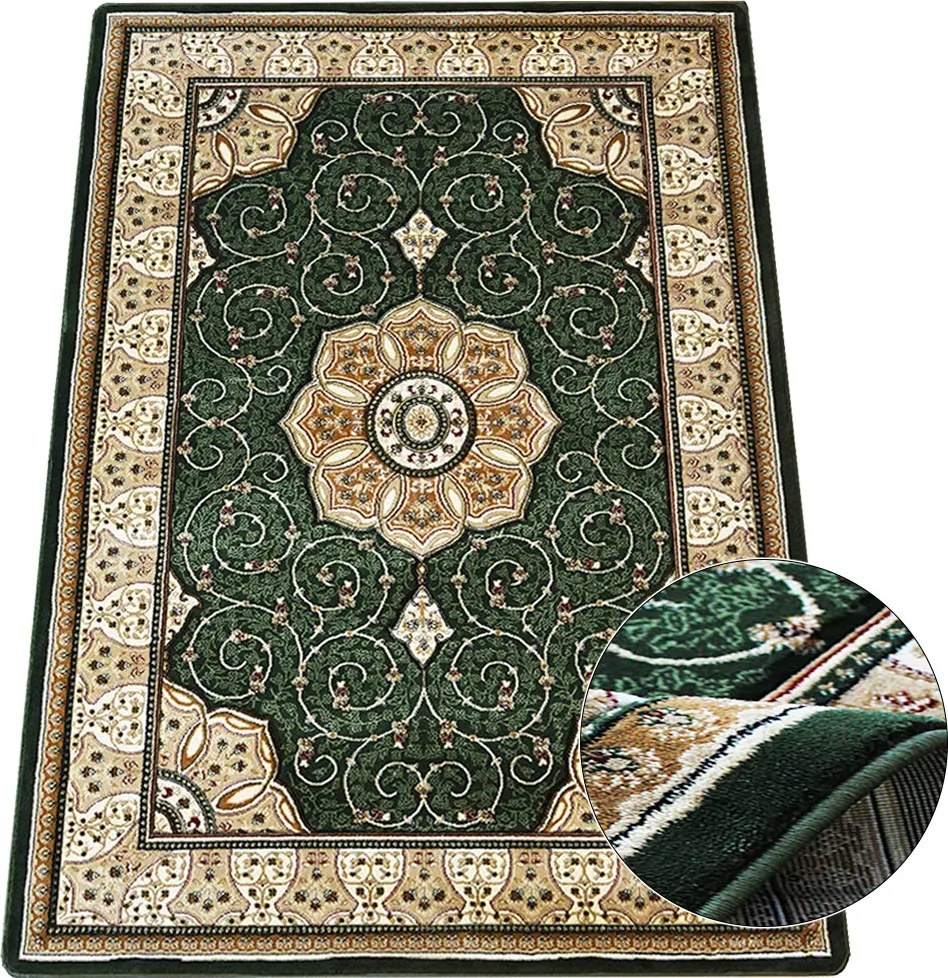 BE Koberec Adora 5792 GREEN – zelený obdĺžnikový Rozmer: 80x150 cm