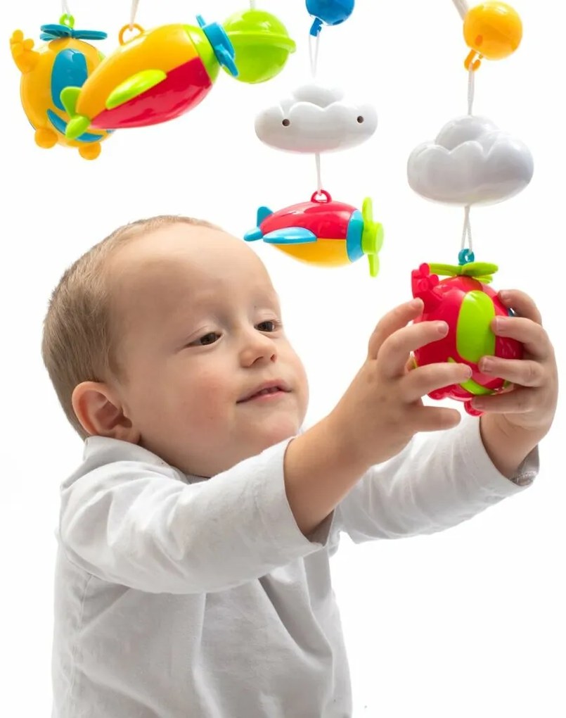 Kolotoč Baby Mix nad postieľku s projektorom adiaľkovým ovládaním, modrý