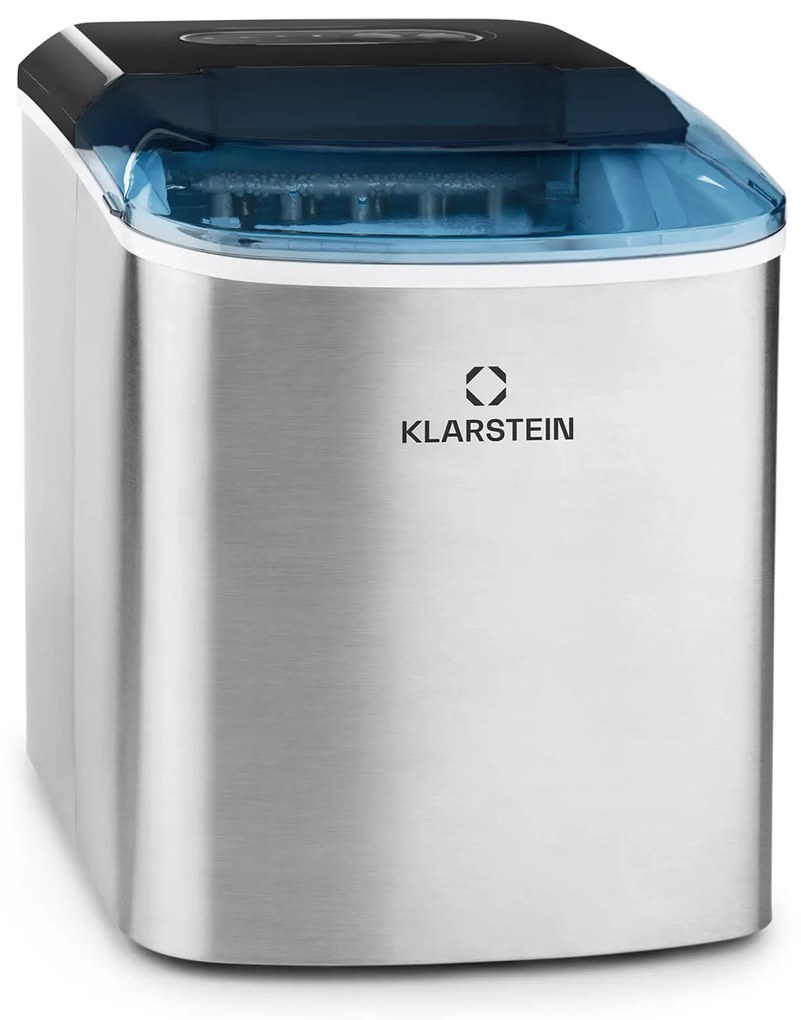 Klarstein On-The-Rocks, výrobník ľadu, 12 kg/24 h, nádrž 2,1 l, LED, nehrdzavejúca oceľ, čierny