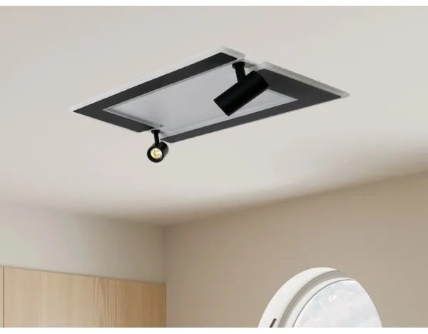 LED Stmievateľné stropné svietidlo LED/80W/230V 3000-6500K čierna +diaľkové ovládanie