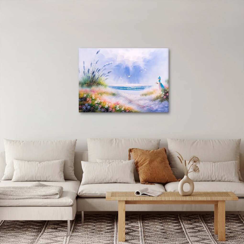 Obraz - Romantická pláž, olejomaľba (70x50 cm)