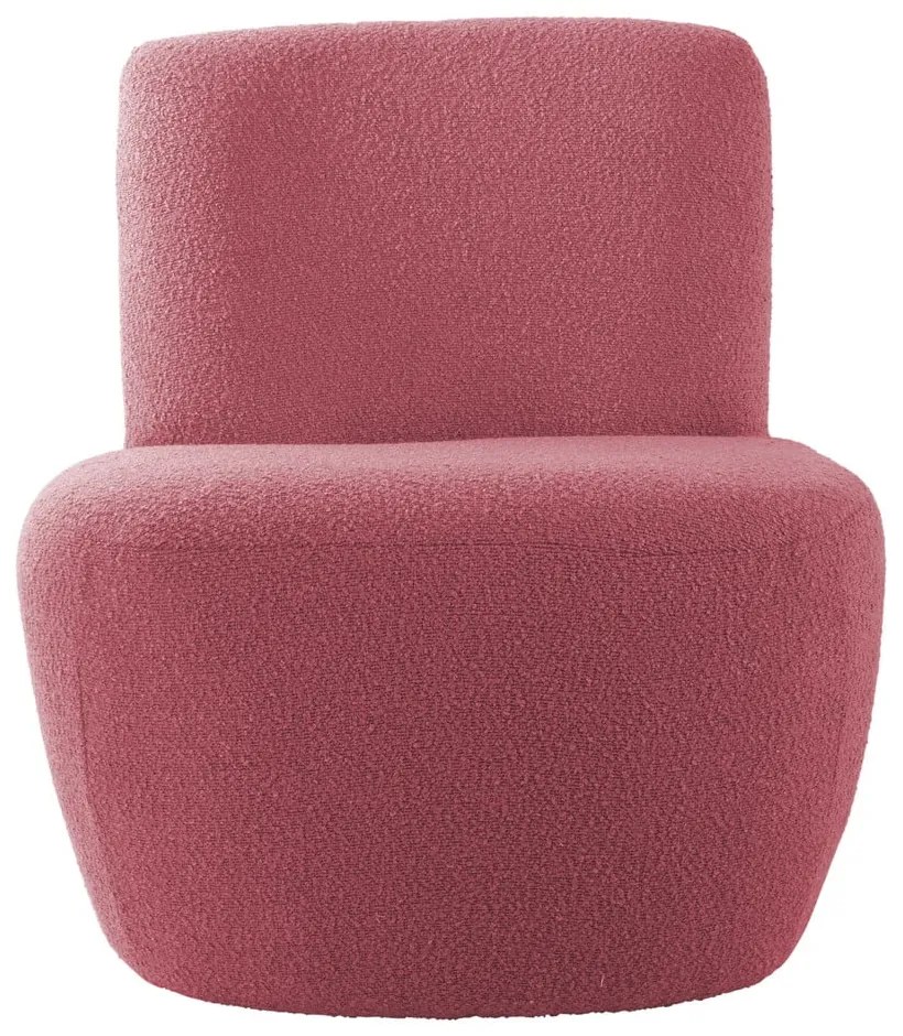 Ružové kreslo z textílie buklé Ada – Leitmotiv
