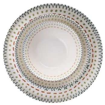 12-dielna pestrofarebná jedálenská súprava z porcelánu