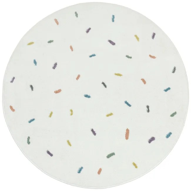 Koberec LIMA M039A krémový / modrý kruh