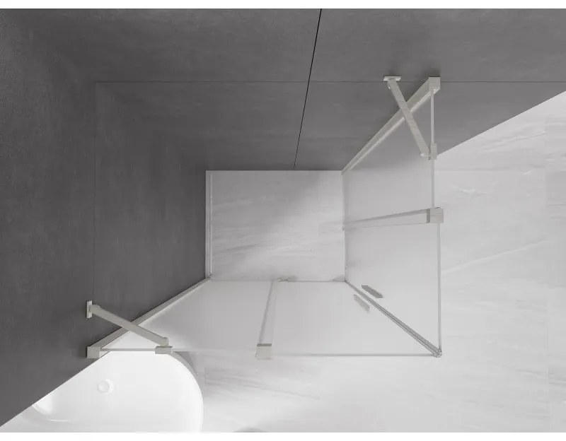 Mexen Velar Duo, sprchový kút s posuvnými dverami 100 x 90 cm, 8mm sklo námraza, brúsená oceľ, 871-100-090-32-97