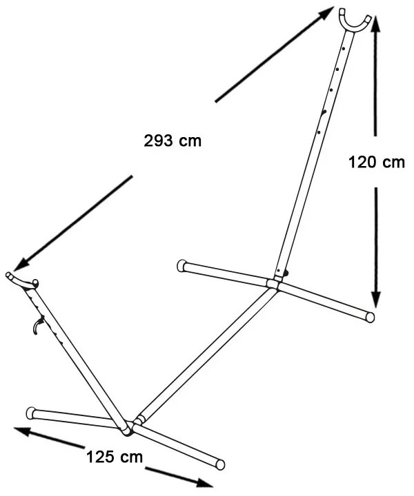 Kovový stojan na hojdaciu sieť