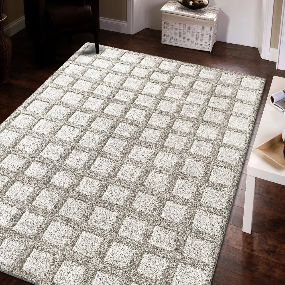 Koberec Serenity v béžovej farbe s geometrickým vzorom Šírka: 120 cm | Dĺžka: 170 cm