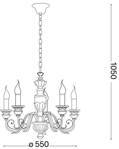 Ideal Lux - Luster na reťazi FIRENZE 5xE14/40W/230V pr. 55 cm zlatá